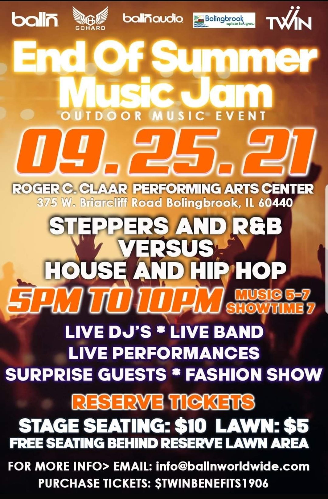 Bolingbrook's End OF Summer Jam Tickets Powered by Ticket Falcon®