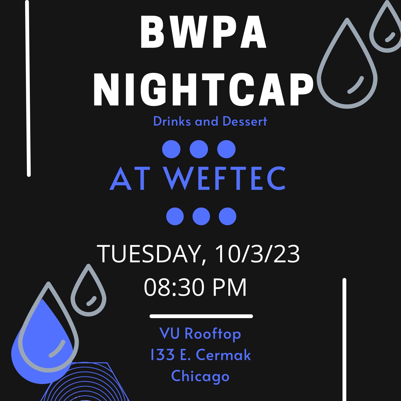 BWPA Nightcap at WEFTEC Tickets Powered by Ticket Falcon®